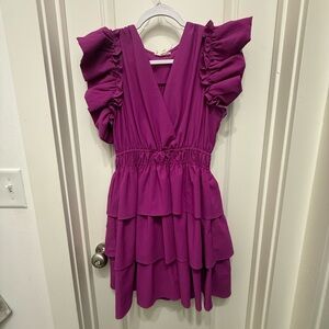 Entro Magenta Layered dress